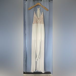 Spaghetti strap White lace and chiffan Dress size small